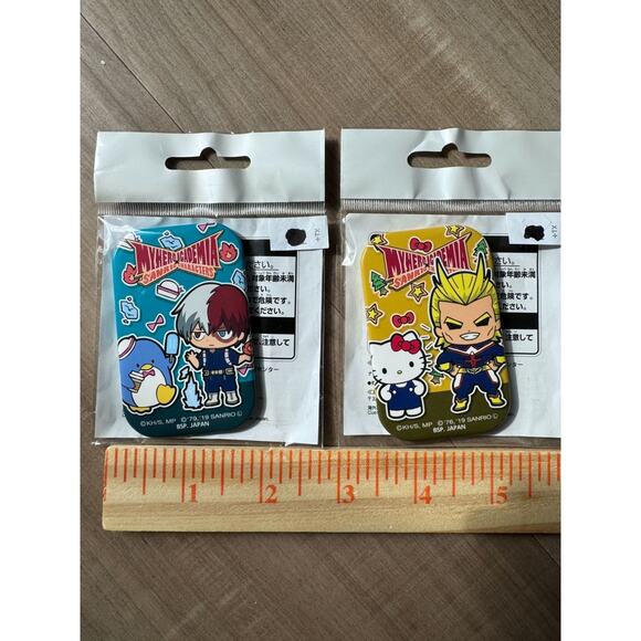My Hero Academia Sanrio Pin Button Can Badge All Might Hello Kitty Todoroki Sam - Picture 3 of 7